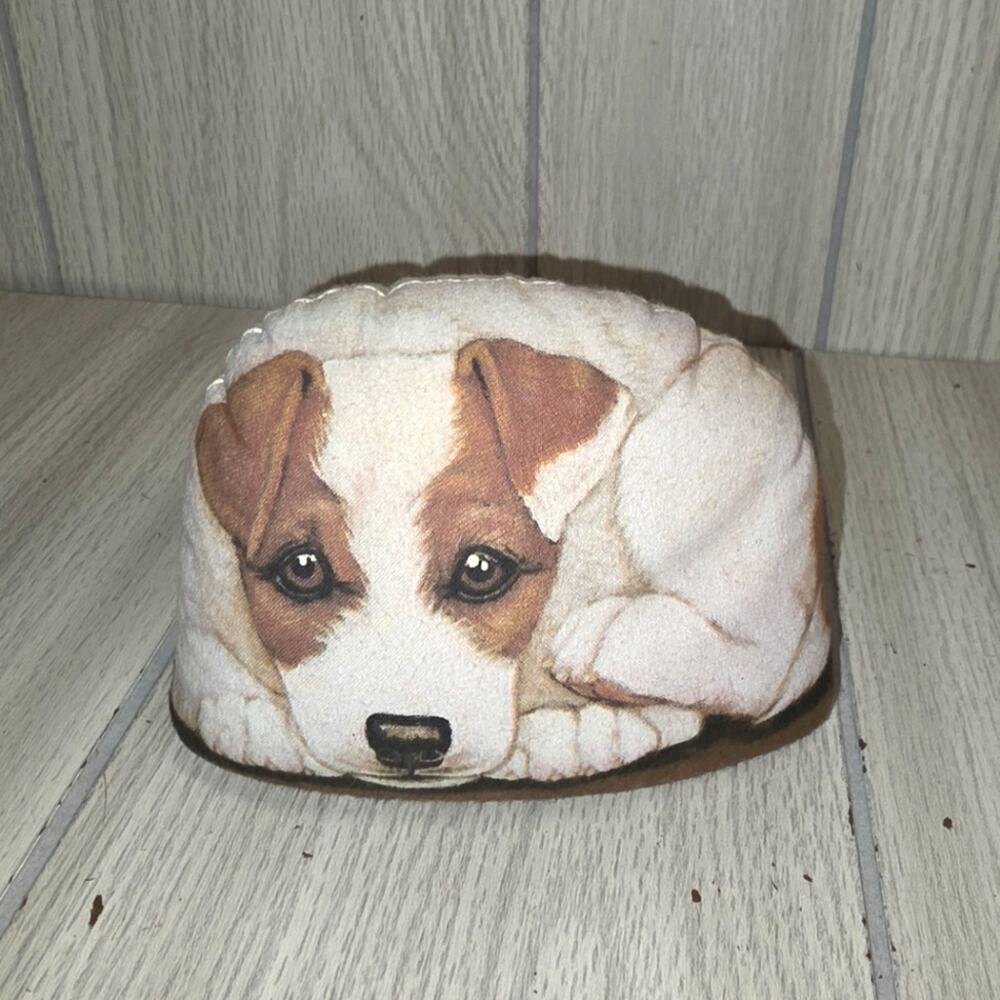Vtg 2004 Jack Russell Pupper-Weight Dog Puppy Cloth Paper Weight Office Desk